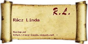 Rácz Linda névjegykártya