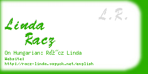linda racz business card